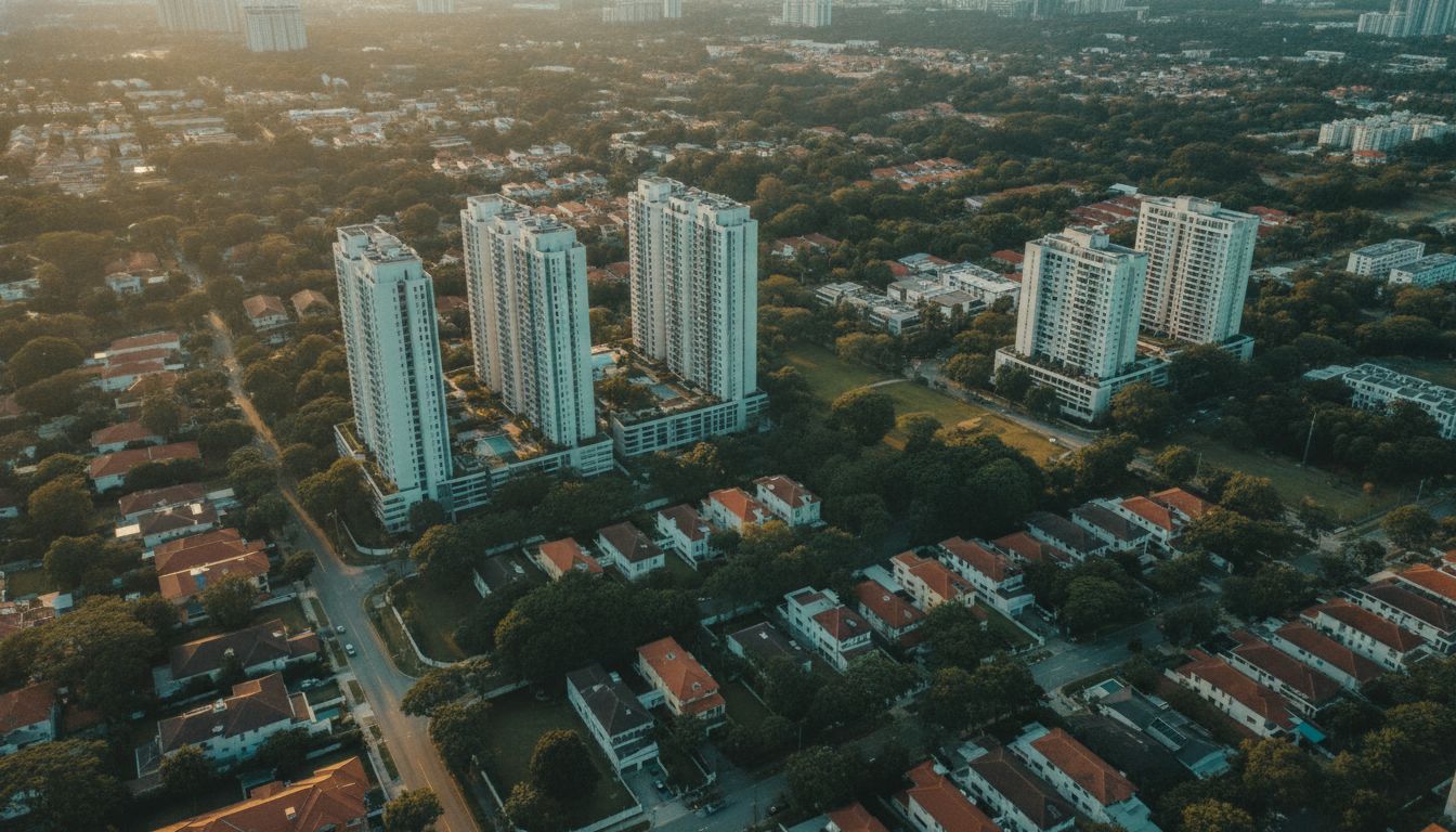 Singapore residential neighbourhood aerial view