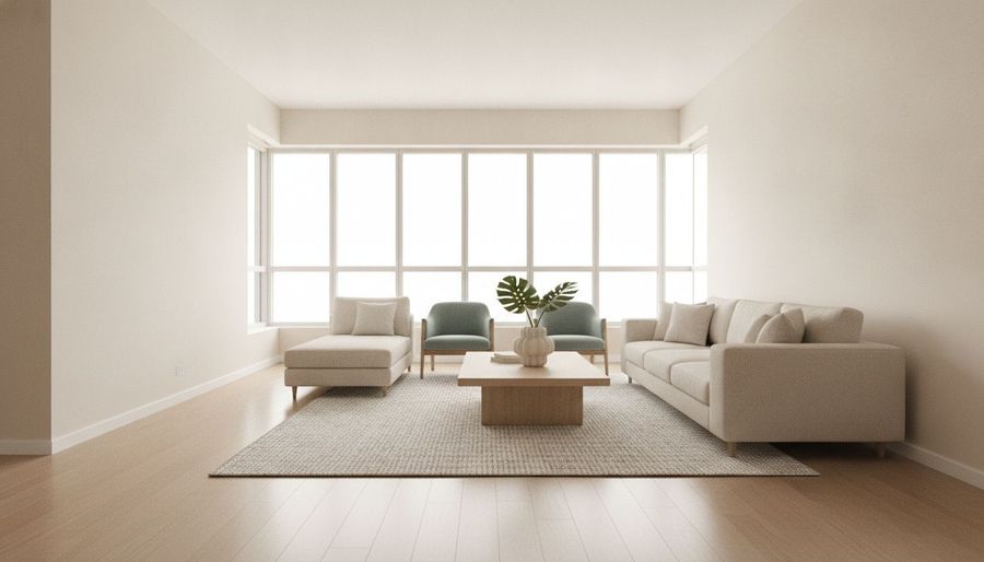 Bright, welcoming living room in a Singapore condominium
