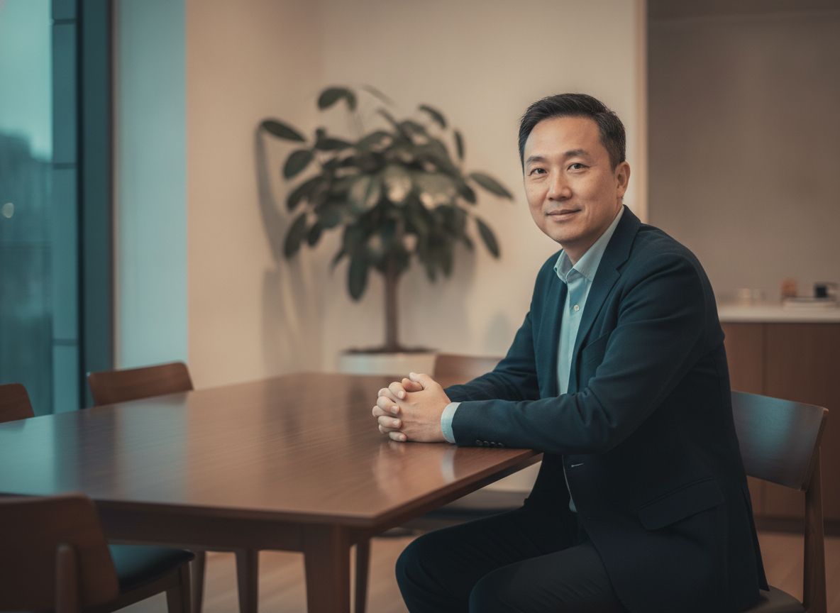 Jerry Poh consulting with clients in a Singapore home