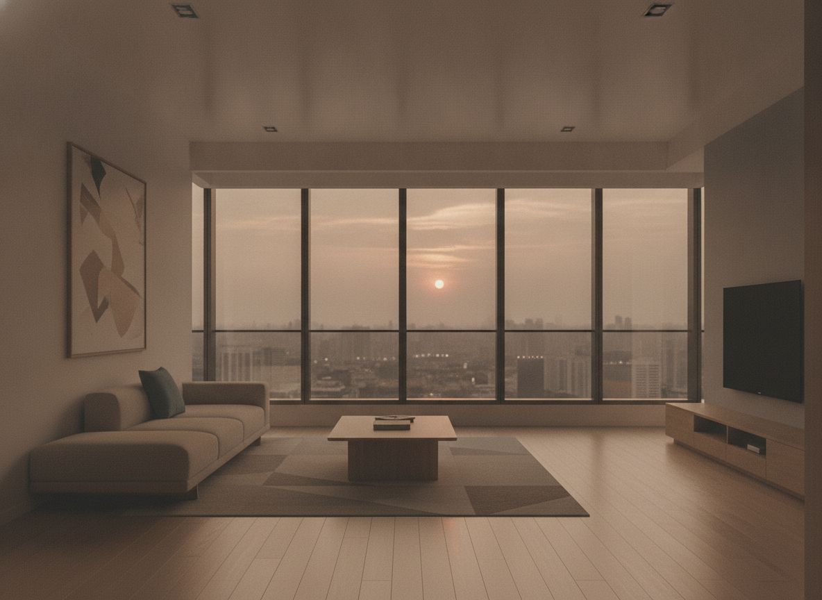 Modern Singapore condominium living room interior