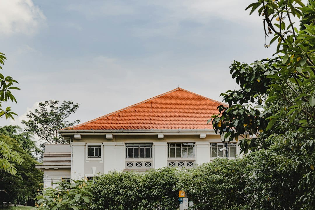 Singapore landed house exterior with garden